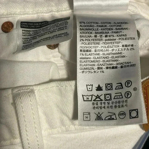 Levi’s 501 cream  5 pocket button fly skinny fit denim jeans 25 - Picture 4 of 4